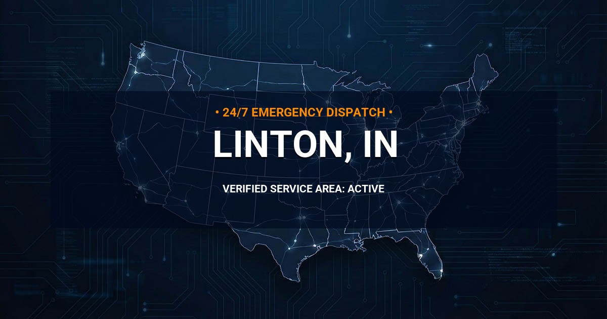 Emergency Plumbing Dispatch Map for Plumbing Services: Linton, IN