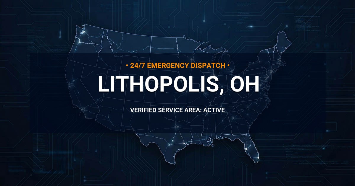 Emergency Plumbing Dispatch Map for Plumbing Services: Lithopolis, OH