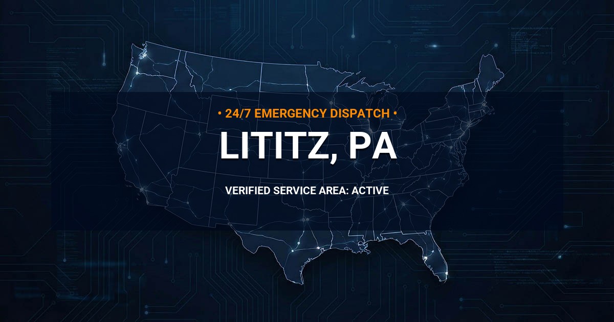 Emergency Plumbing Dispatch Map for Plumbing Services: Lititz, PA