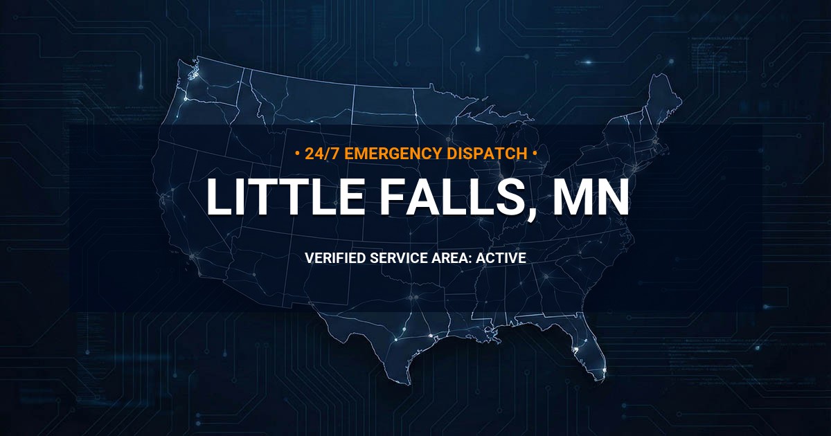 Emergency Plumbing Dispatch Map for Plumbing Services: Little Falls, MN