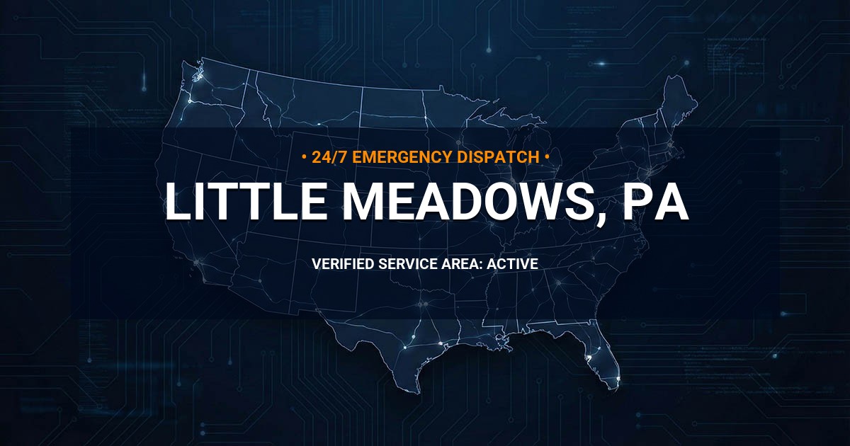 Emergency Plumbing Dispatch Map for Plumbing Services: Little Meadows, PA