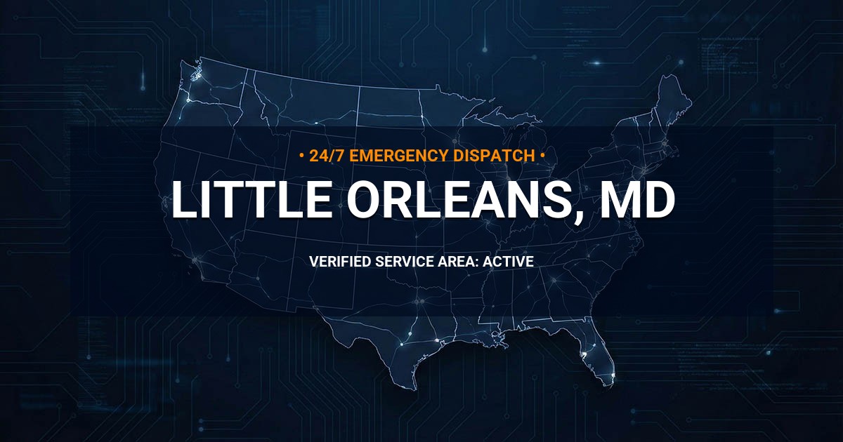 Emergency Plumbing Dispatch Map for Plumbing Services: Little Orleans, MD