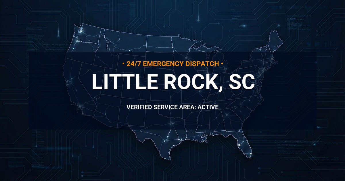 Emergency Plumbing Dispatch Map for Plumbing Services: Little Rock, SC