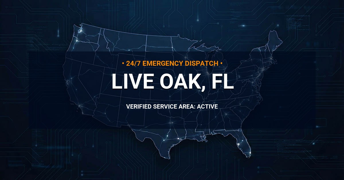 Emergency Plumbing Dispatch Map for Plumbing Services: Live Oak, FL