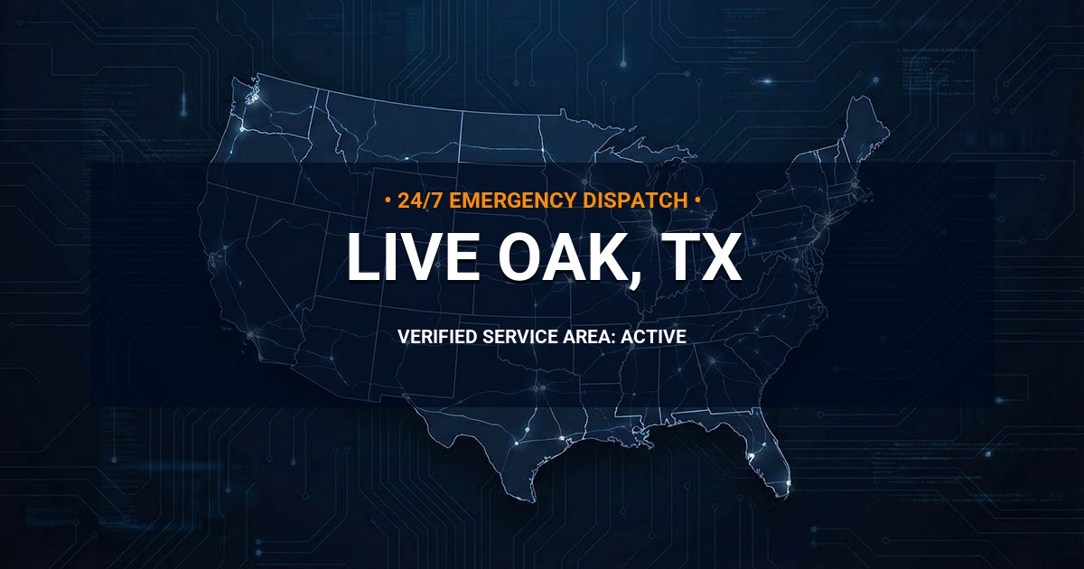 Emergency Plumbing Dispatch Map for Plumbing Services: Live Oak, TX