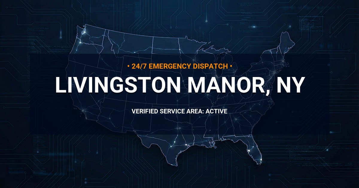 Emergency Plumbing Dispatch Map for Plumbing Services: Livingston Manor, NY