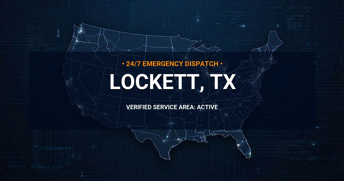 Emergency Plumbing Dispatch Map for Plumbing Services: Lockett, TX