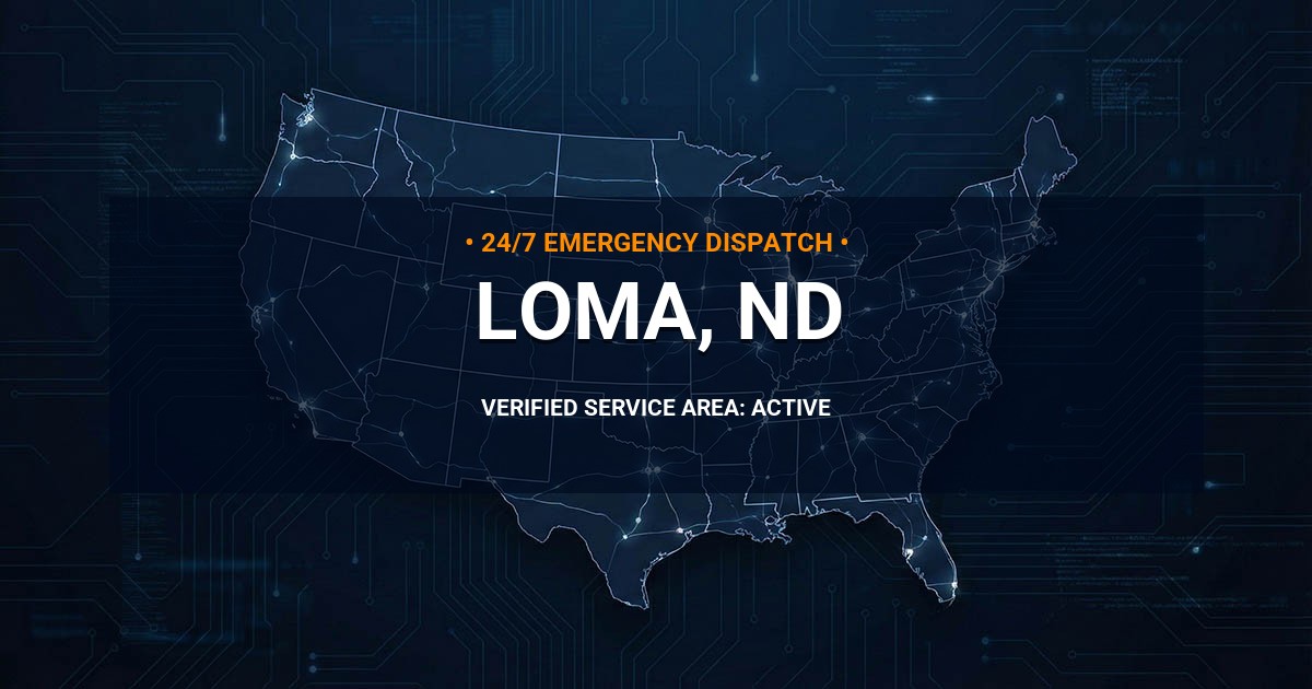Emergency Plumbing Dispatch Map for Plumbing Services: Loma, ND