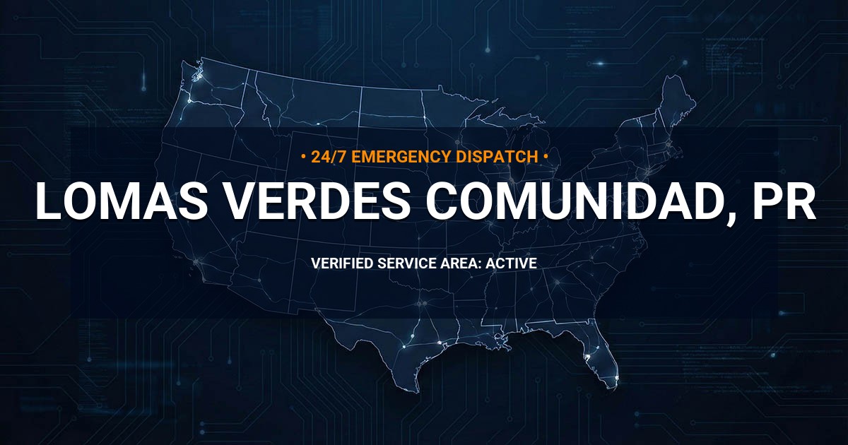 Emergency Plumbing Dispatch Map for Plumbing Services: Lomas Verdes Comunidad, PR