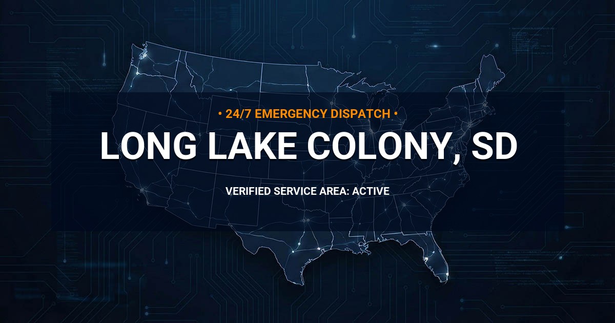 Emergency Plumbing Dispatch Map for Plumbing Services: Long Lake Colony, SD