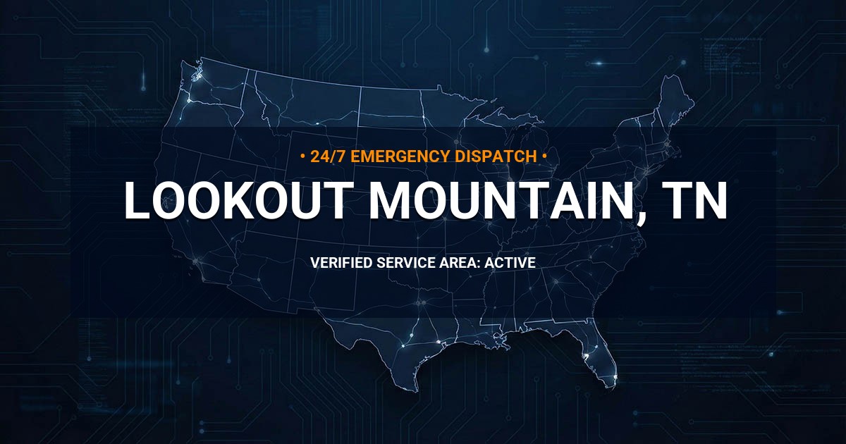 Emergency Plumbing Dispatch Map for Plumbing Services: Lookout Mountain, TN