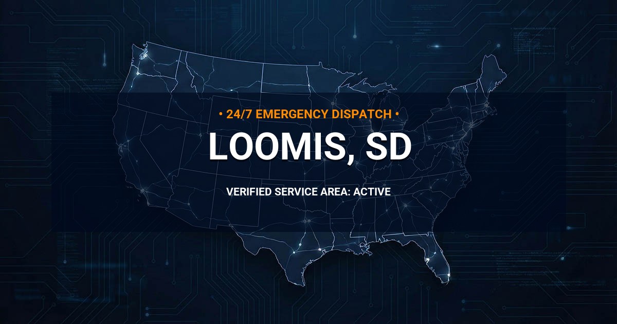 Emergency Plumbing Dispatch Map for Plumbing Services: Loomis, SD