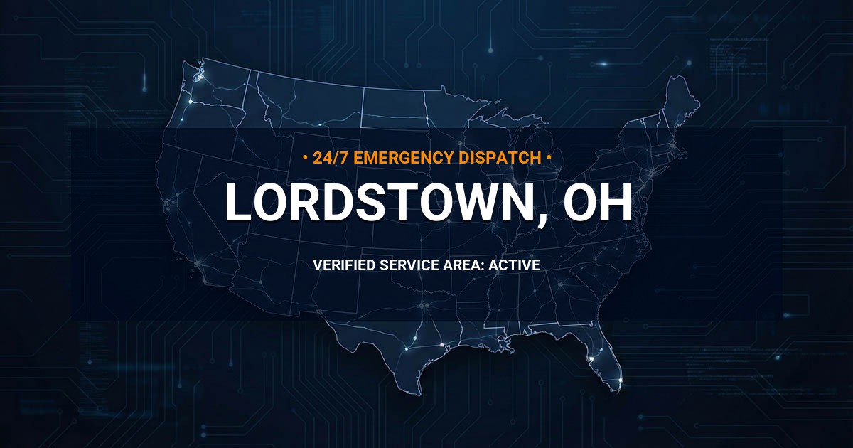 Emergency Plumbing Dispatch Map for Plumbing Services: Lordstown, OH