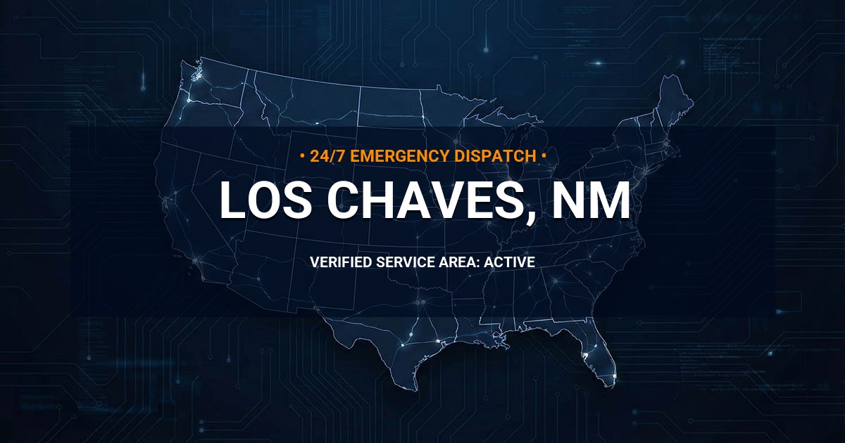 Emergency Plumbing Dispatch Map for Plumbing Services: Los Chaves, NM