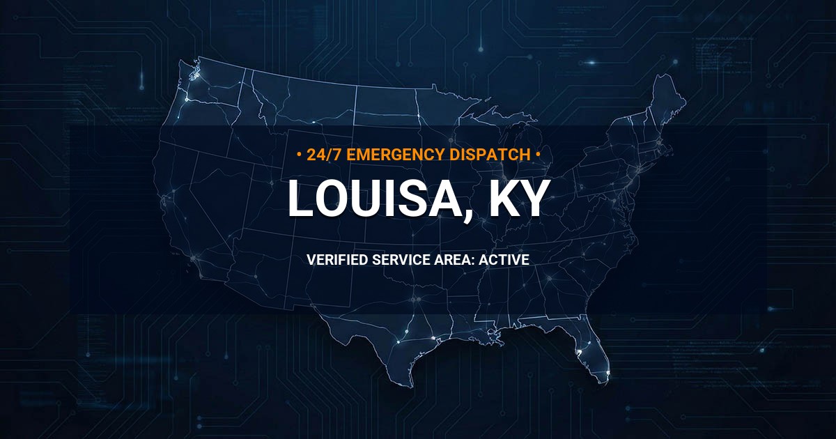 Emergency Plumbing Dispatch Map for Plumbing Services: Louisa, KY