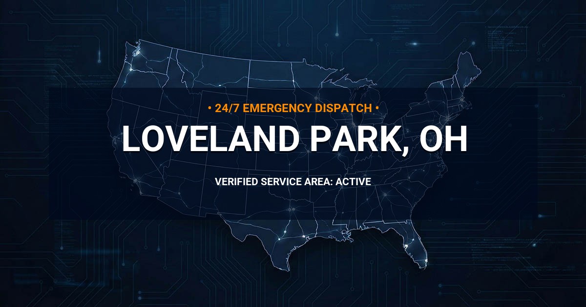 Emergency Plumbing Dispatch Map for Plumbing Services: Loveland Park, OH
