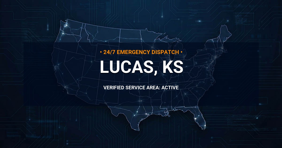 Emergency Plumbing Dispatch Map for Plumbing Services: Lucas, KS