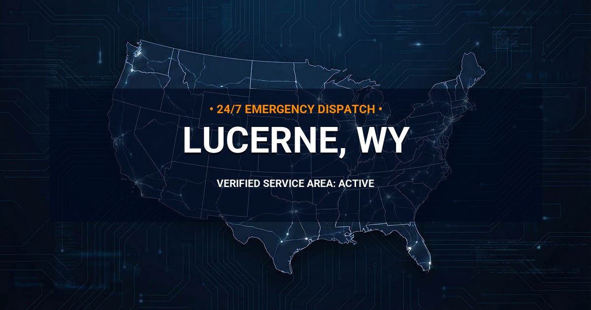 Emergency Plumbing Dispatch Map for Plumbing Services: Lucerne, WY