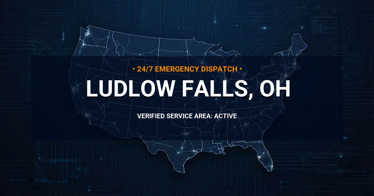 Emergency Plumbing Dispatch Map for Plumbing Services: Ludlow Falls, OH