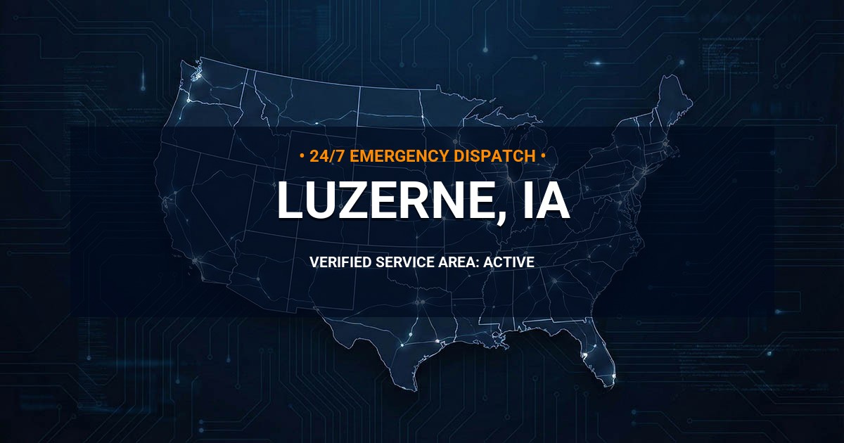 Emergency Plumbing Dispatch Map for Plumbing Services: Luzerne, IA
