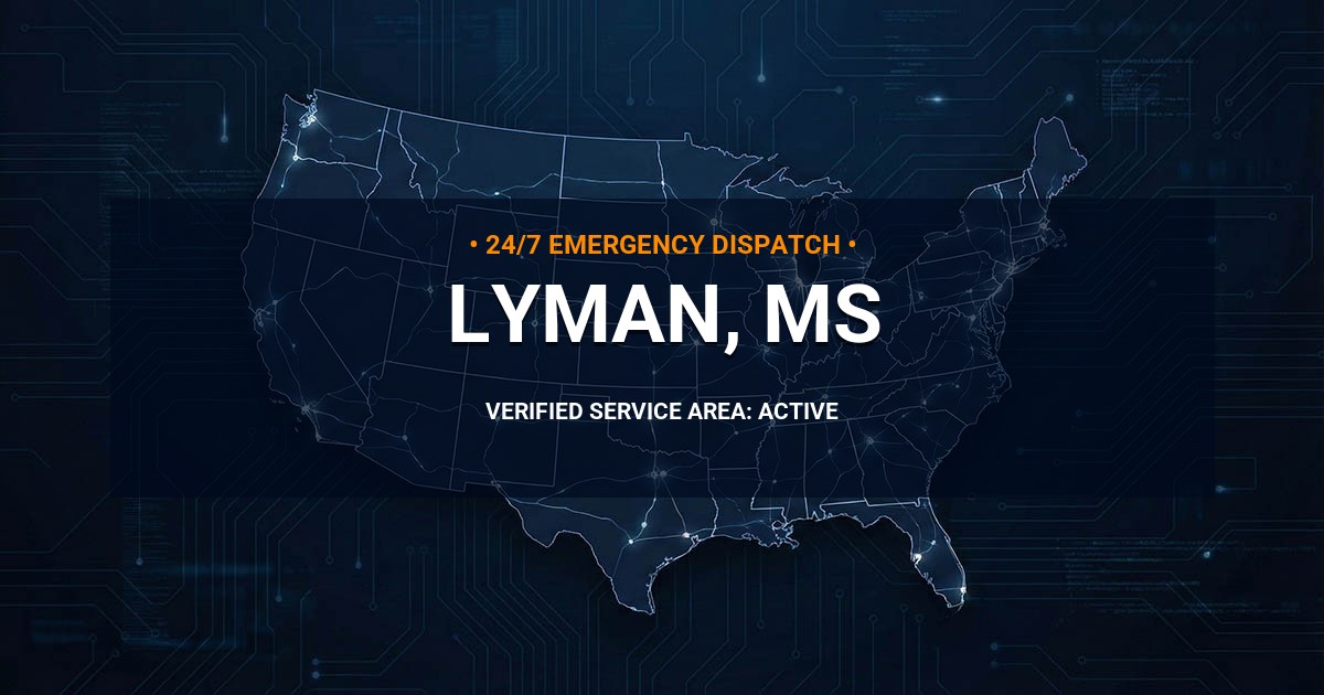 Emergency Plumbing Dispatch Map for Plumbing Services: Lyman, MS