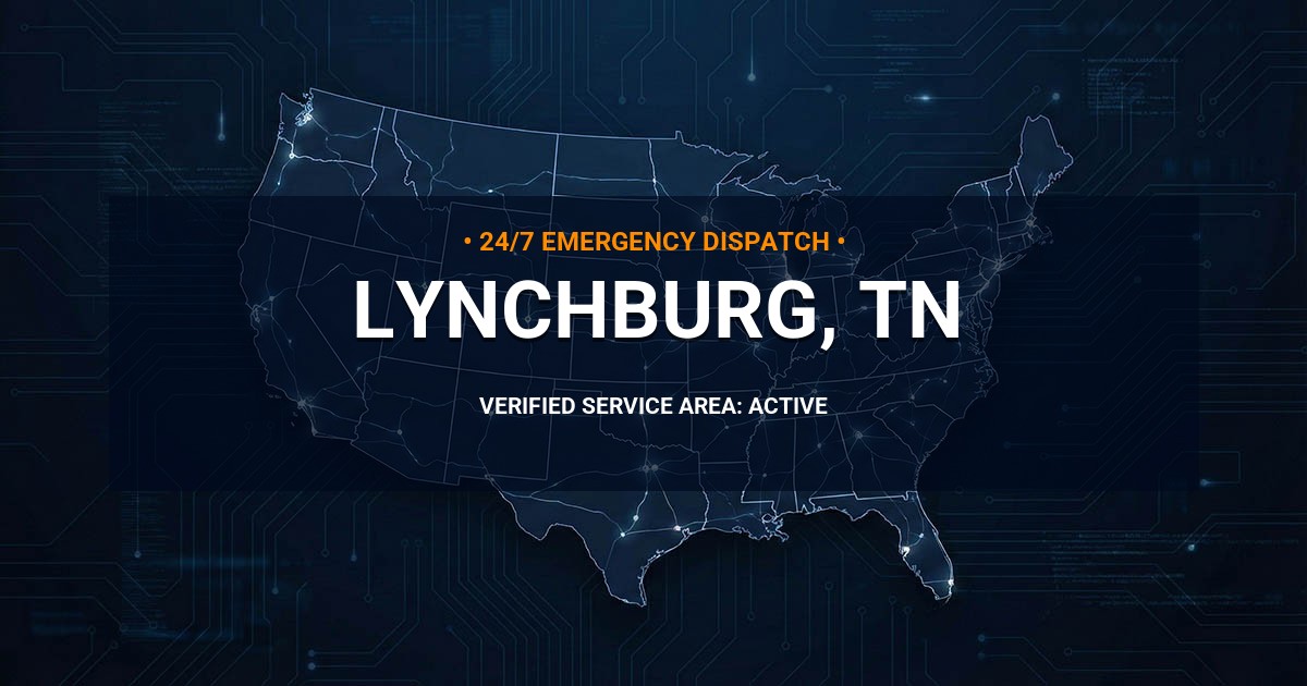 Emergency Plumbing Dispatch Map for Plumbing Services: Lynchburg, TN