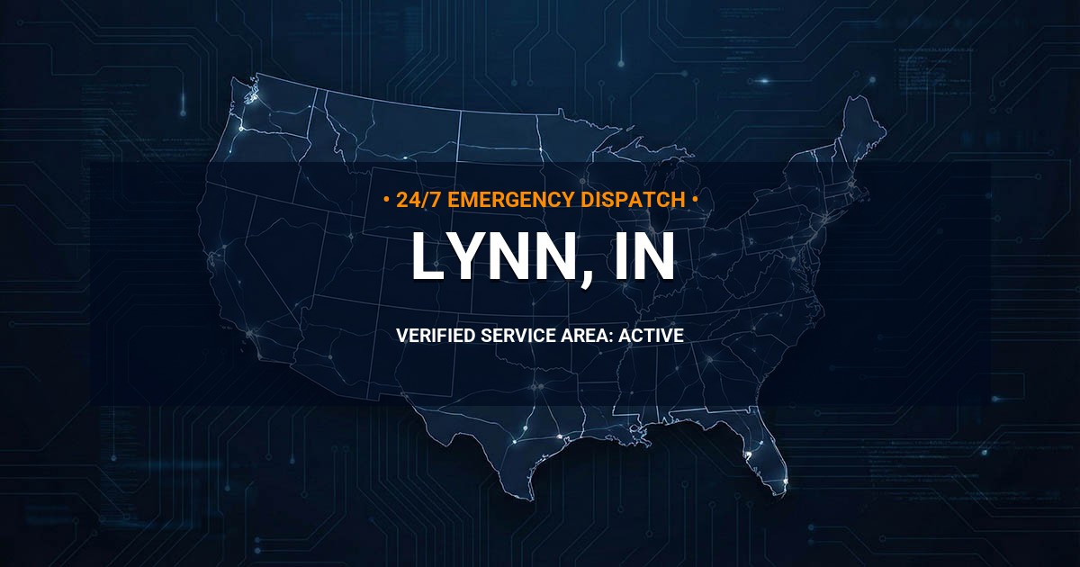 Emergency Plumbing Dispatch Map for Plumbing Services: Lynn, IN