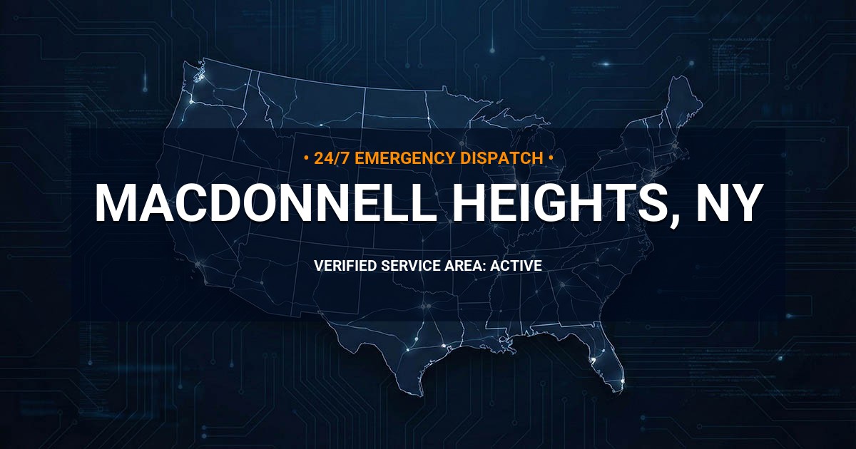 Emergency Plumbing Dispatch Map for Plumbing Services: MacDonnell Heights, NY
