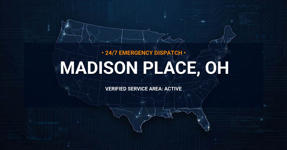 Emergency Plumbing Dispatch Map for Plumbing Services: Madison Place, OH