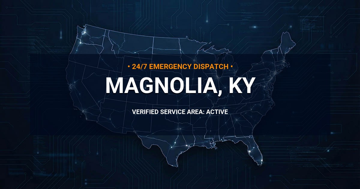 Emergency Plumbing Dispatch Map for Plumbing Services: Magnolia, KY