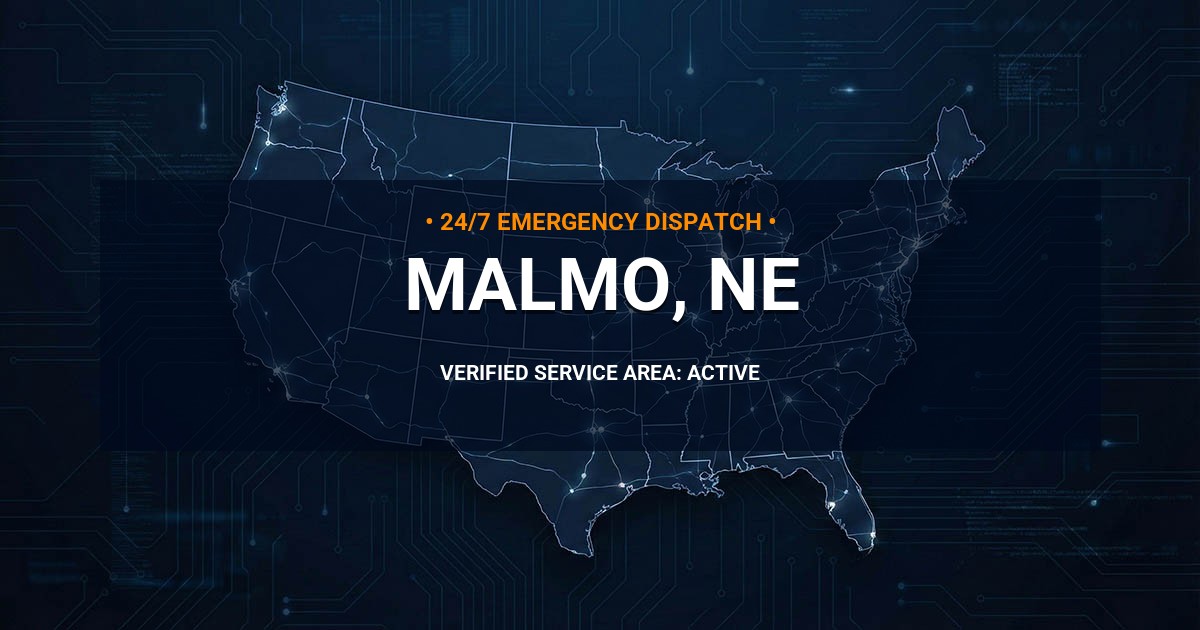 Emergency Plumbing Dispatch Map for Plumbing Services: Malmo, NE