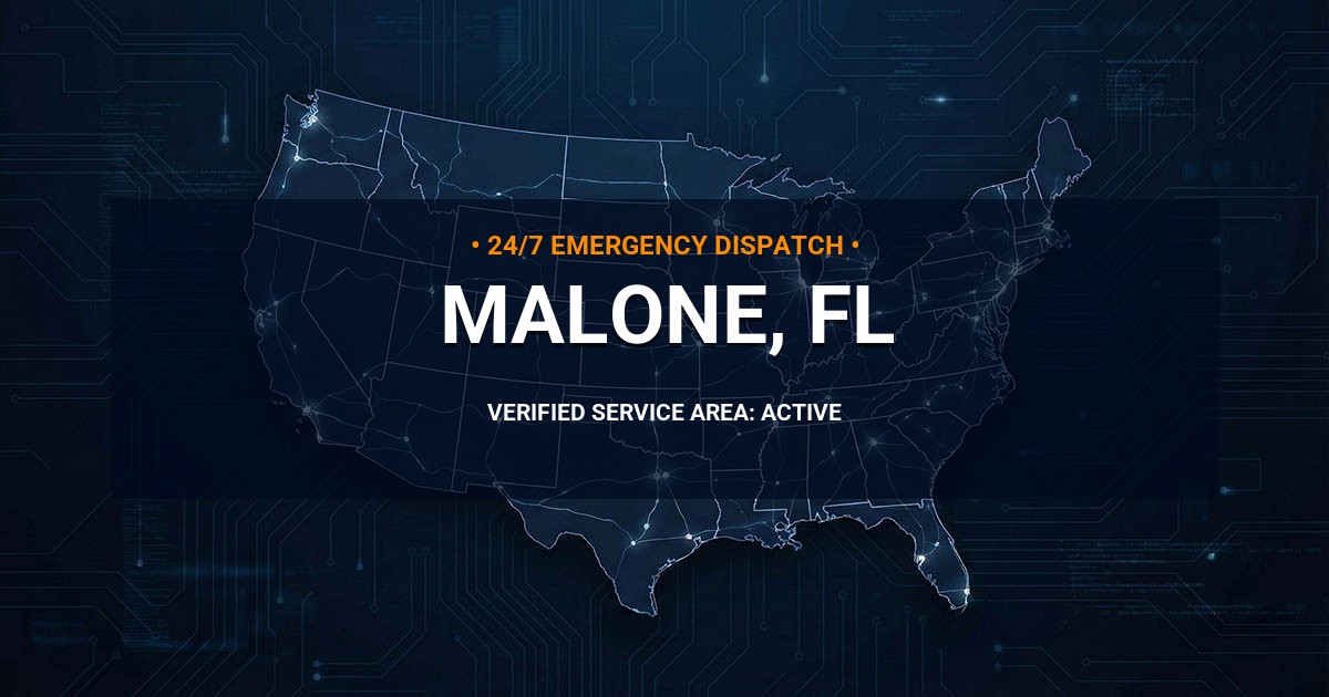 Emergency Plumbing Dispatch Map for Plumbing Services: Malone, FL