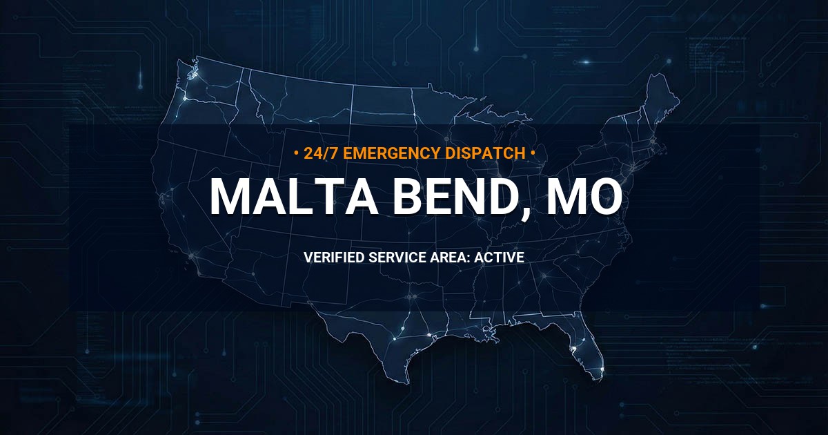 Emergency Plumbing Dispatch Map for Plumbing Services: Malta Bend, MO