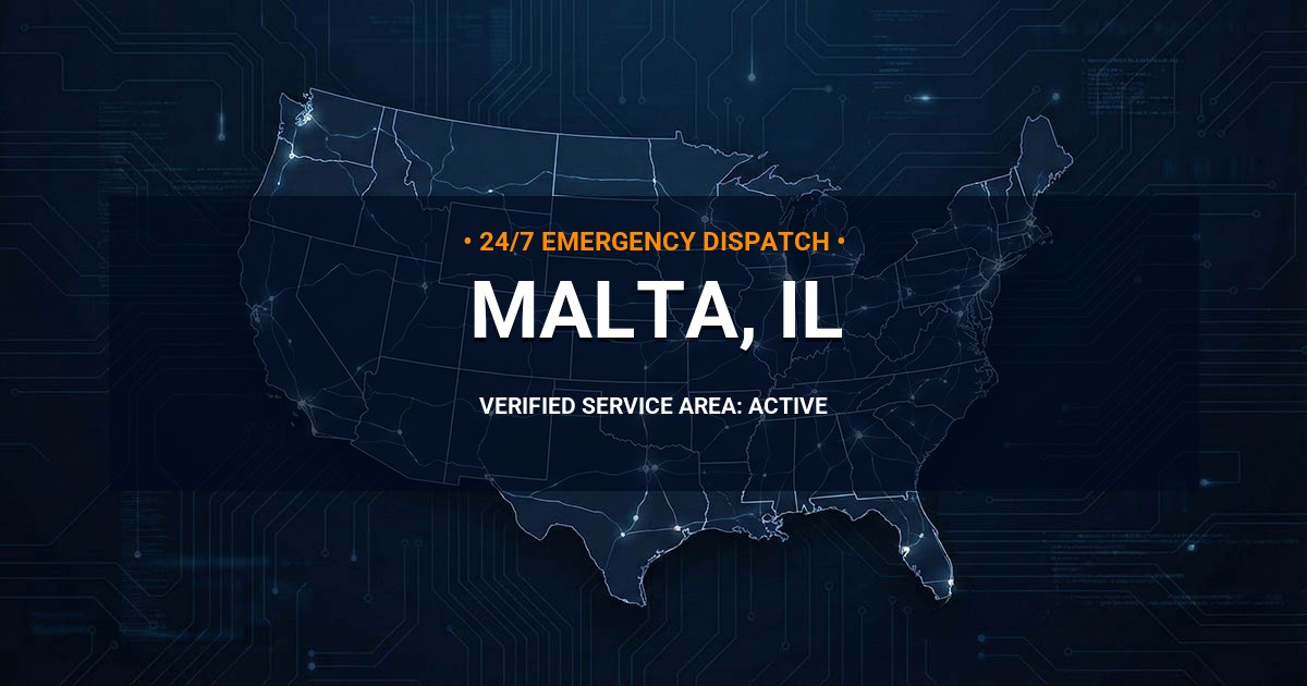Emergency Plumbing Dispatch Map for Plumbing Services: Malta, IL