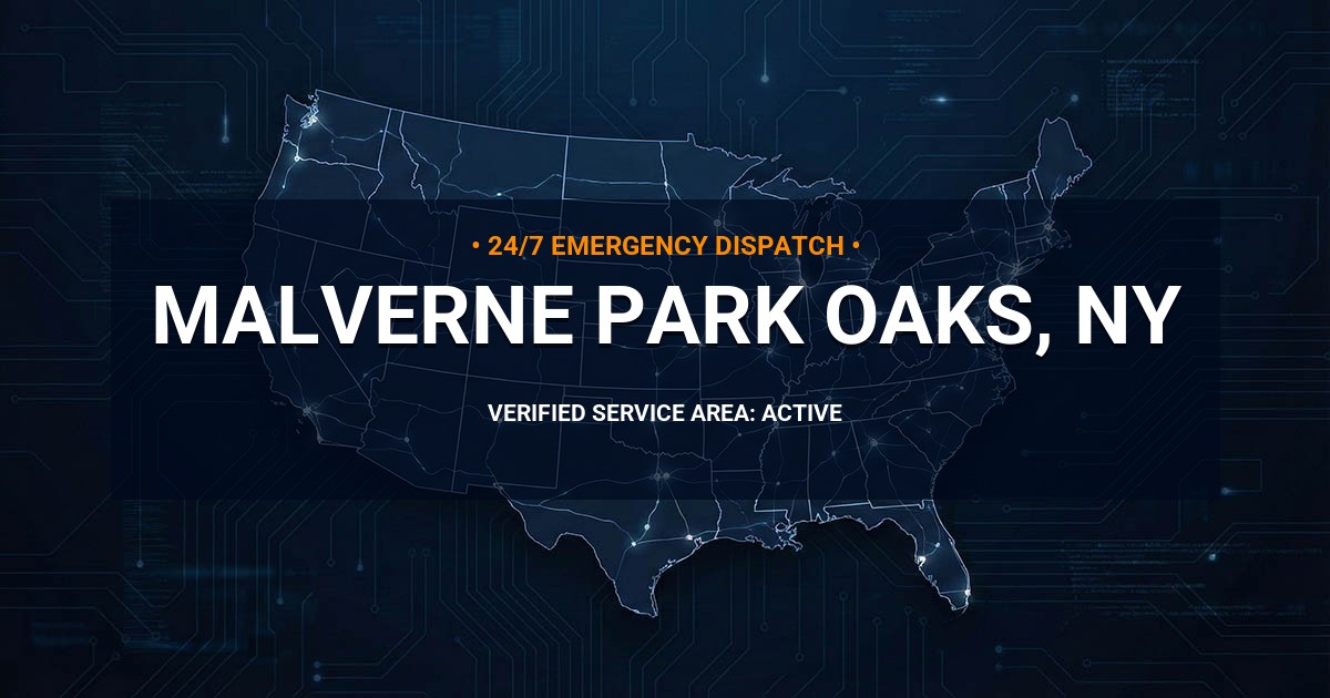 Emergency Plumbing Dispatch Map for Plumbing Services: Malverne Park Oaks, NY