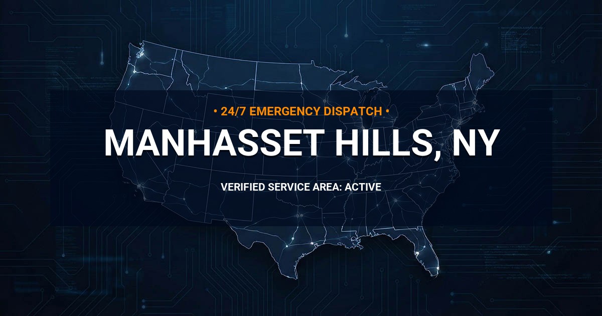 Emergency Plumbing Dispatch Map for Plumbing Services: Manhasset Hills, NY