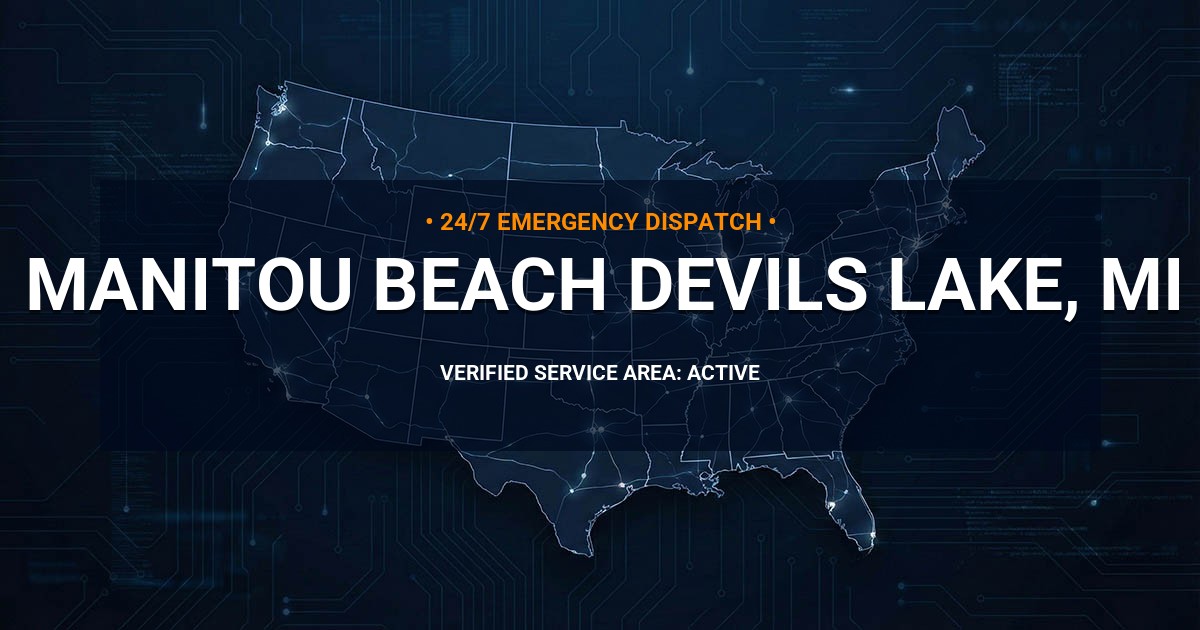 Emergency Plumbing Dispatch Map for Plumbing Services: Manitou Beach-Devils Lake, MI