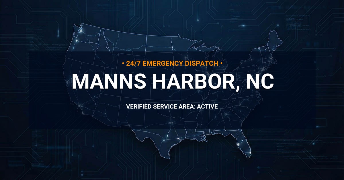 Emergency Plumbing Dispatch Map for Plumbing Services: Manns Harbor, NC
