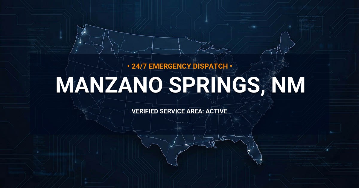 Emergency Plumbing Dispatch Map for Plumbing Services: Manzano Springs, NM
