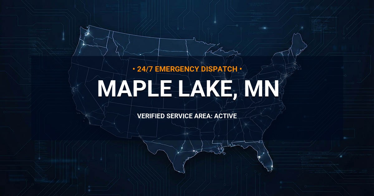 Emergency Plumbing Dispatch Map for Plumbing Services: Maple Lake, MN