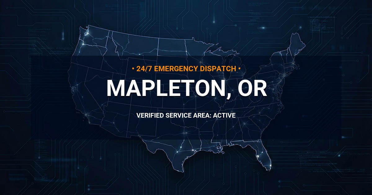 Emergency Plumbing Dispatch Map for Plumbing Services: Mapleton, OR