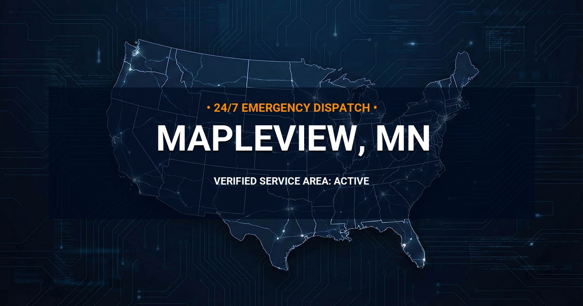 Emergency Plumbing Dispatch Map for Plumbing Services: Mapleview, MN