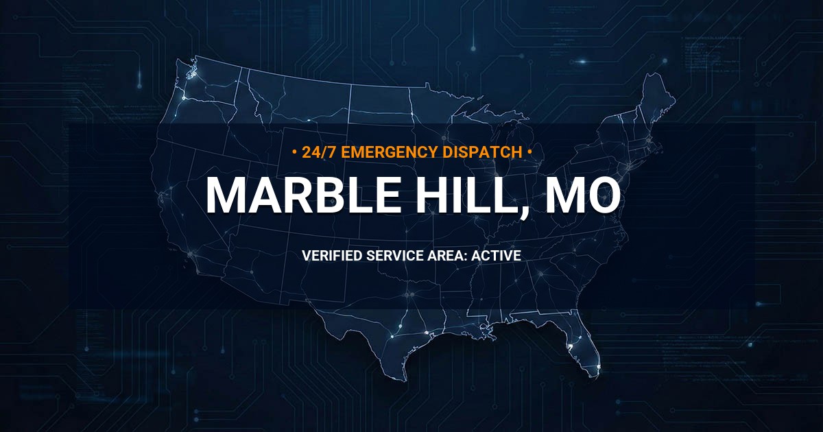 Emergency Plumbing Dispatch Map for Plumbing Services: Marble Hill, MO