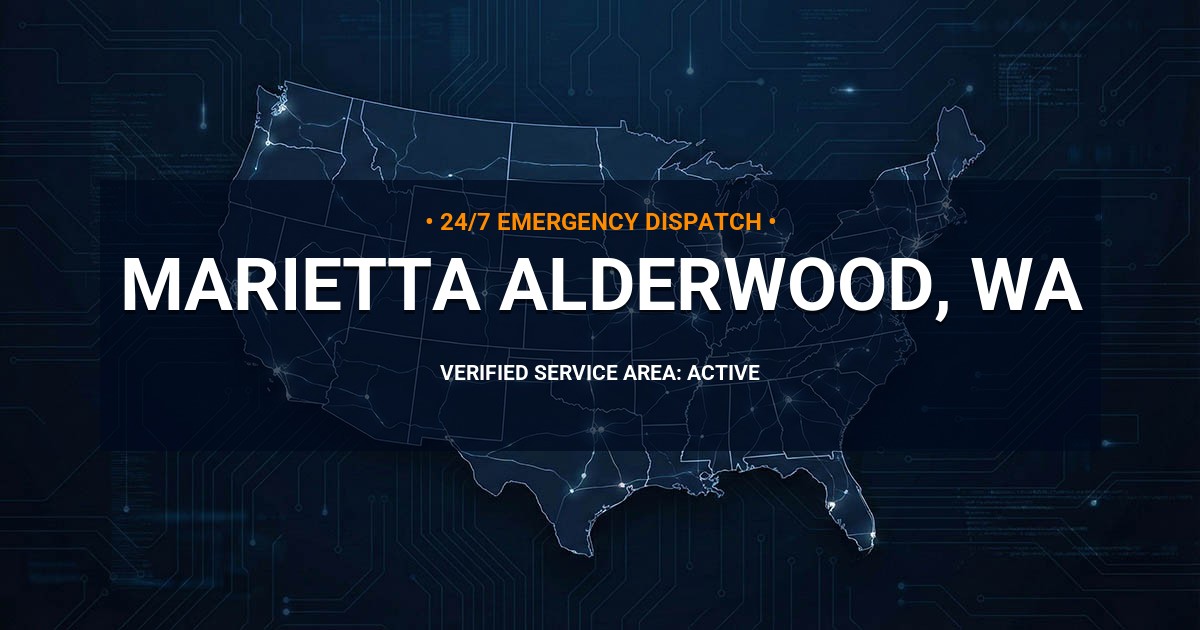 Emergency Plumbing Dispatch Map for Plumbing Services: Marietta-Alderwood, WA