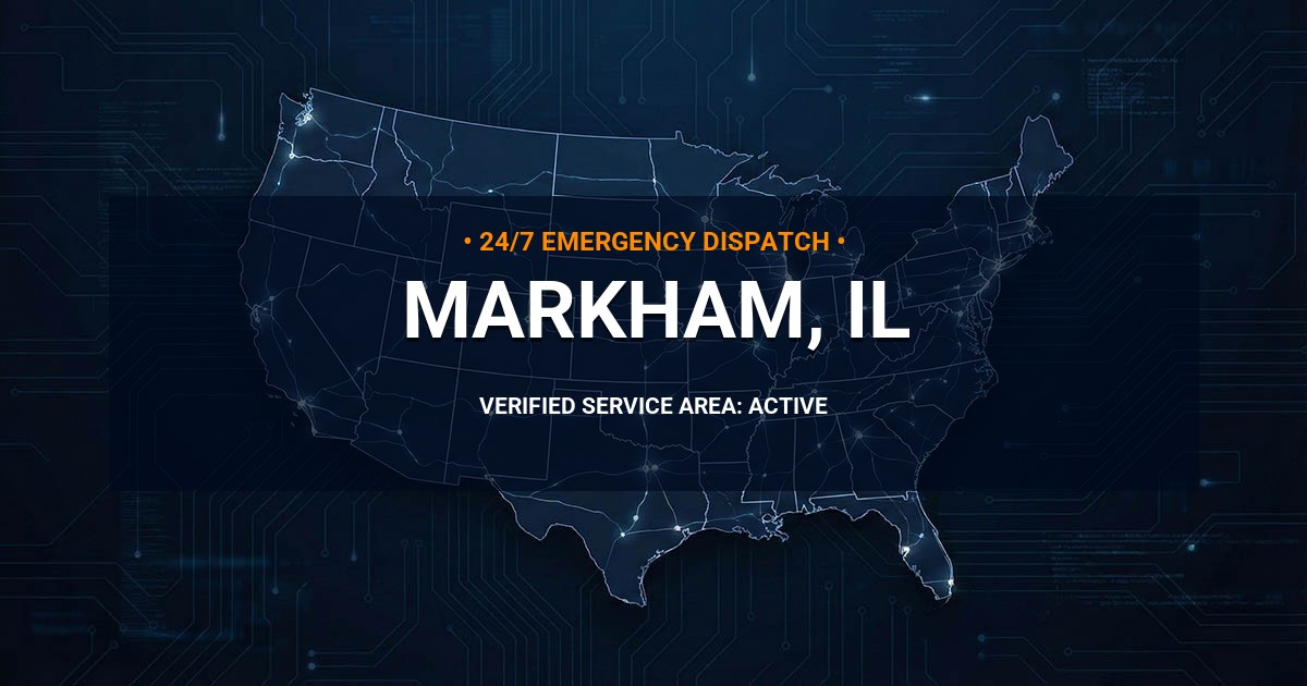 Emergency Plumbing Dispatch Map for Plumbing Services: Markham, IL