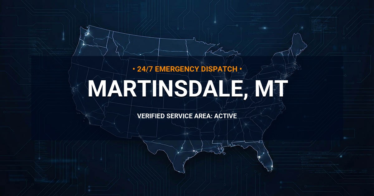 Emergency Plumbing Dispatch Map for Plumbing Services: Martinsdale, MT