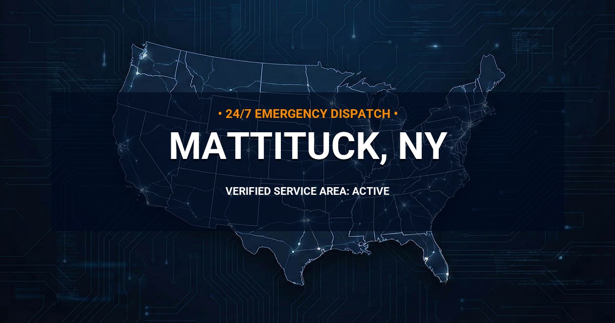 Emergency Plumbing Dispatch Map for Plumbing Services: Mattituck, NY