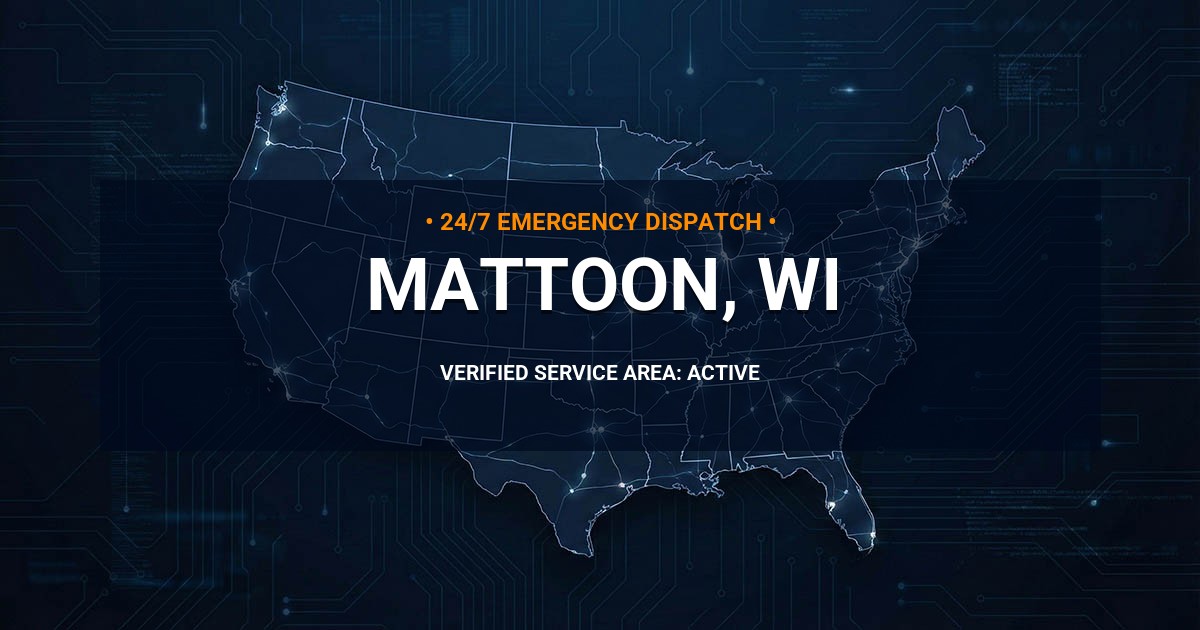 Emergency Plumbing Dispatch Map for Plumbing Services: Mattoon, WI
