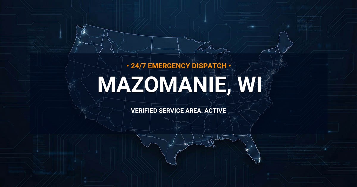Emergency Plumbing Dispatch Map for Plumbing Services: Mazomanie, WI