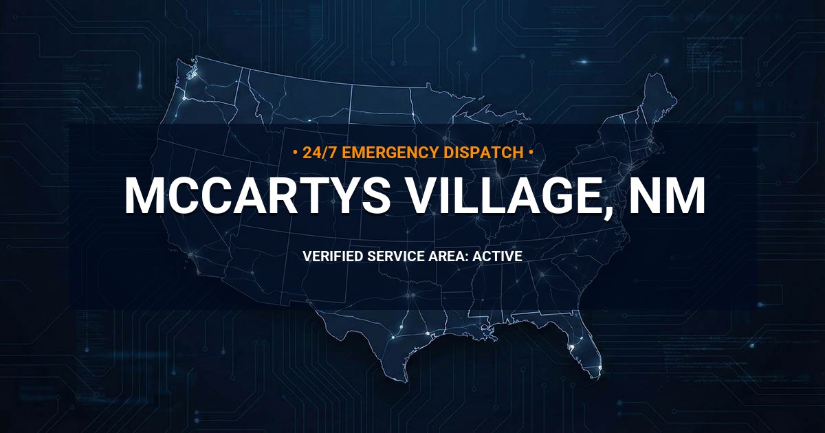 Emergency Plumbing Dispatch Map for Plumbing Services: McCartys Village, NM